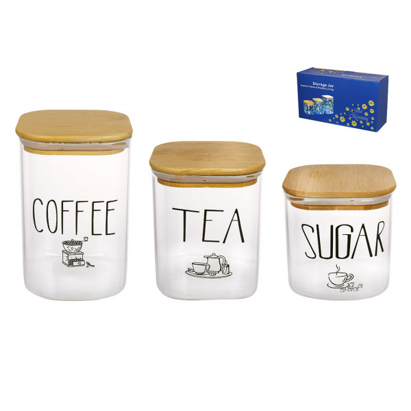 Набір банок для зберігання Bona Di Tea Sugar Coffee 992-443 3 предмети