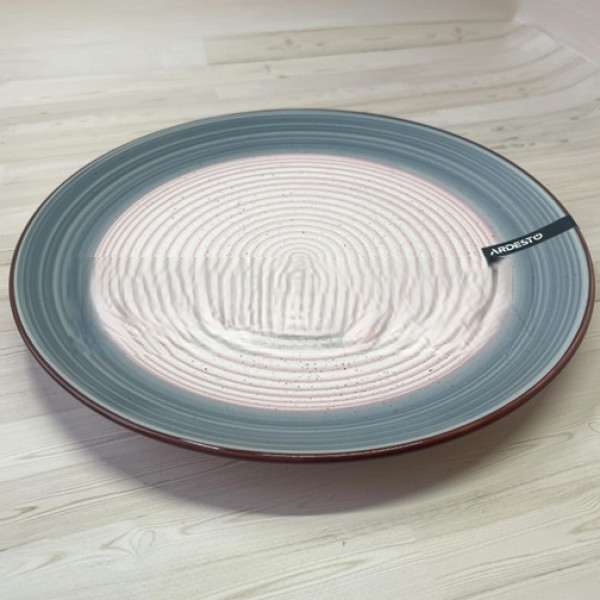 Тарілка обідня Ardesto Salerno AR1127SP 26.8 см сіра з блакитним