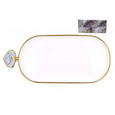 Блюдо Bona Di Gold Line 805-733 25.5х11.5х2.5 см біле