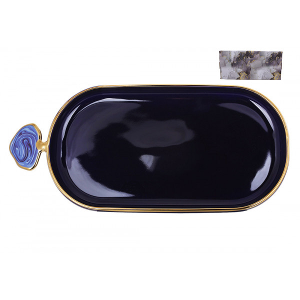 Блюдо Bona Di Gold Line 805-737 25.5х11.5х2.5 см синє