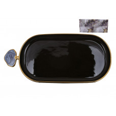 Блюдо Bona Di Gold Line 805-739 30.5х14х2.5 см чорне