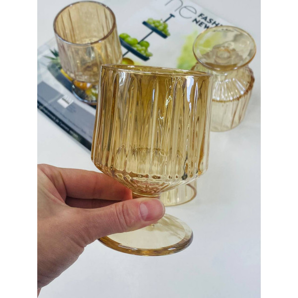 Набір келихів для вина Olens Бурштиновий Дюк 102-538 220 мл 6 шт бурштиновий