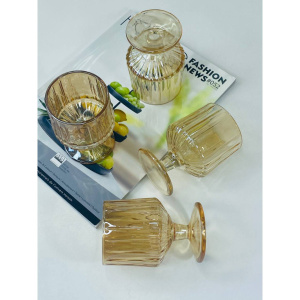 Набір келихів для вина Olens Бурштиновий Дюк 102-538 220 мл 6 шт бурштиновий