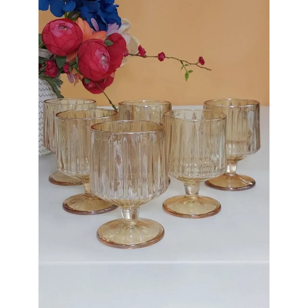 Набір келихів для вина Olens Бурштиновий Дюк 102-538 220 мл 6 шт бурштиновий