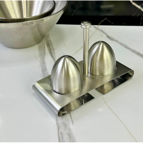 Набір для спецій Olens Срібне яйце 102-1283 3 сріблясті предмети