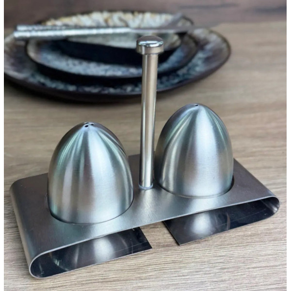 Набір для спецій Olens Срібне яйце 102-1283 3 сріблясті предмети