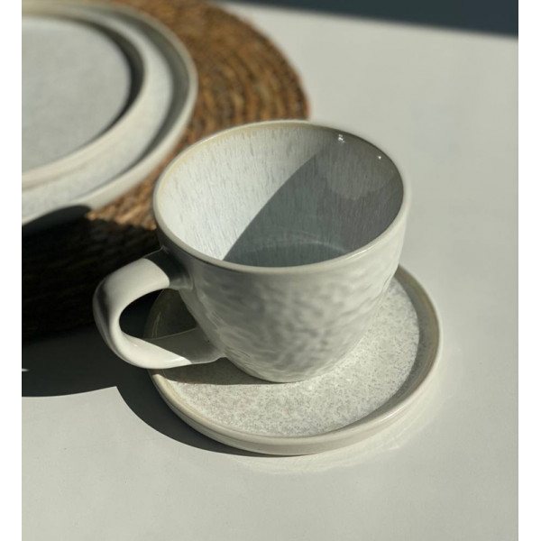Чашка OLens Уайт стоун JM1537W 400 мл сіра