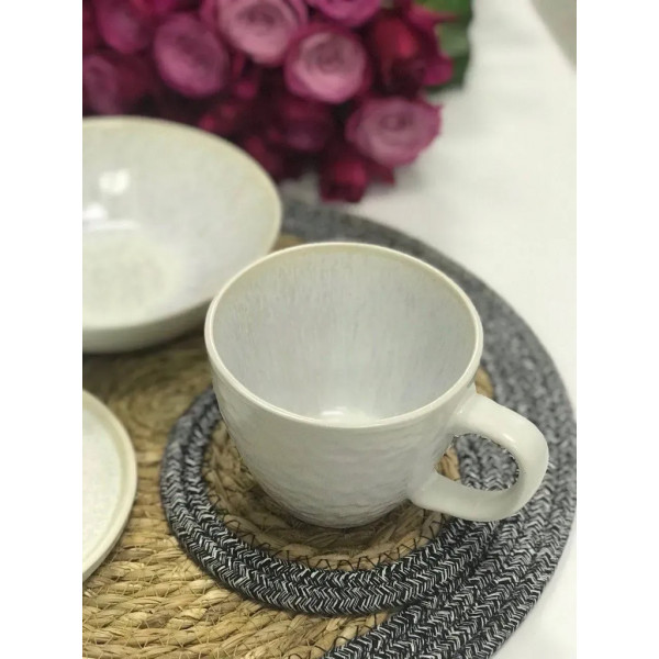 Чашка OLens Уайт стоун JM1537W 400 мл сіра