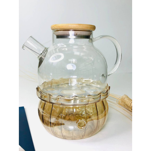 Підставка з підігрівом свічки для чайника для заварювання Olens Золотий бутон 102-498 12х7.5 см золотиста