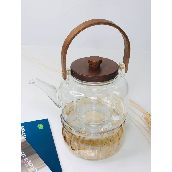 Підставка з підігрівом свічки для чайника для заварювання Olens Золотий бутон 102-498 12х7.5 см золотиста