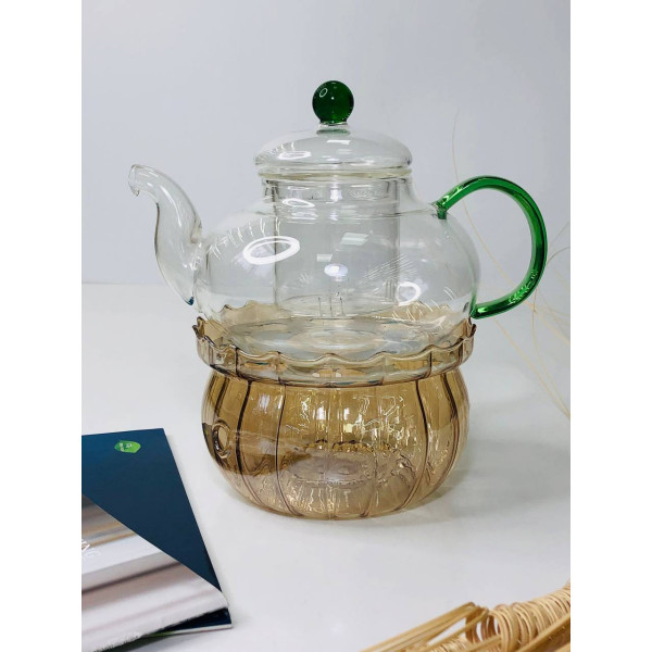 Підставка з підігрівом свічки для чайника для заварювання Olens Золотий бутон 102-498 12х7.5 см золотиста