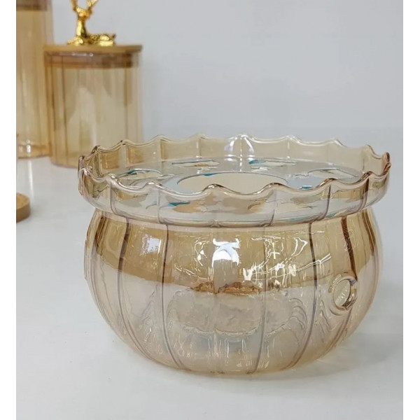 Підставка з підігрівом свічки для чайника для заварювання Olens Золотий бутон 102-498 12х7.5 см золотиста