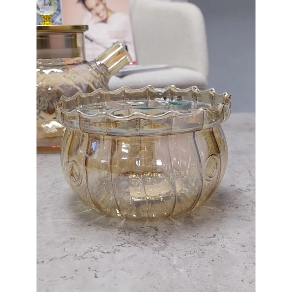 Підставка з підігрівом свічки для чайника для заварювання Olens Золотий бутон 102-498 12х7.5 см золотиста