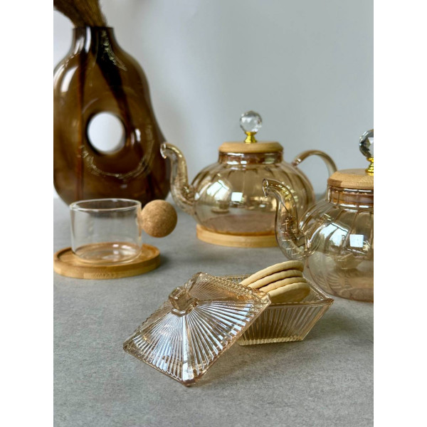 Заварник на підставці Olens Помпкін 102-1186 600 мл янтарний