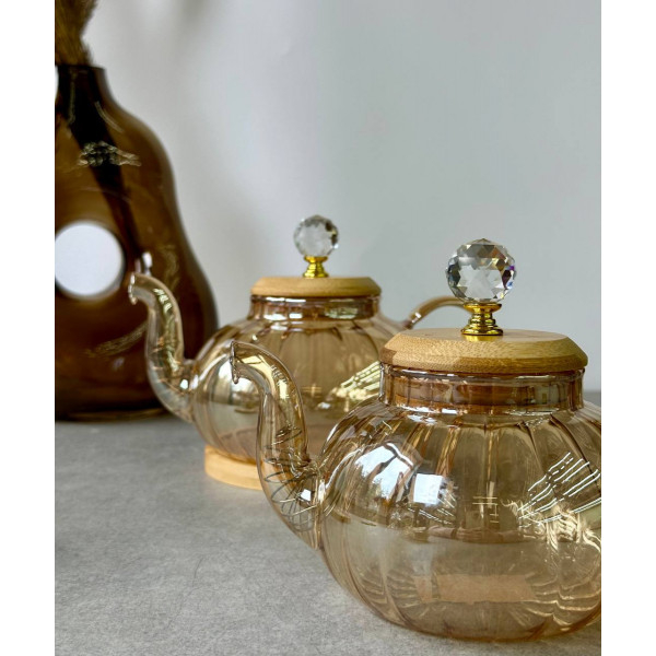 Заварник на підставці Olens Помпкін 102-1187 900 мл янтарний