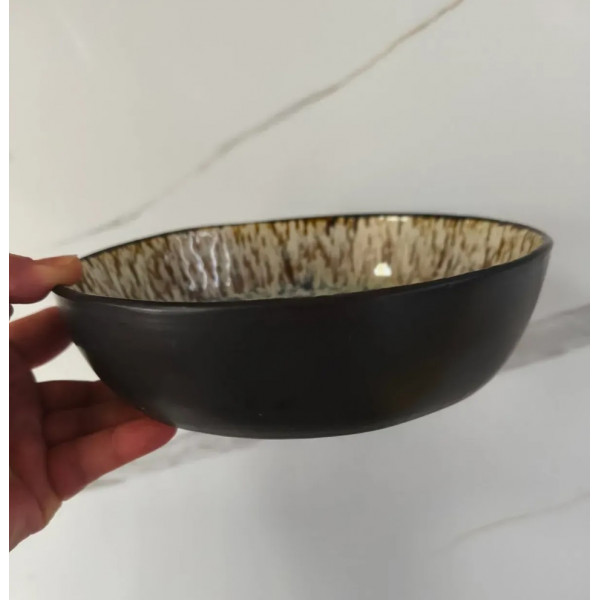 Салатник OLens Паноптикон 101-0476 19.8х5.3 см 900 мл чорний