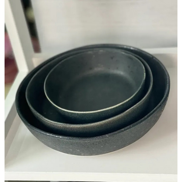 Салатник OLens Шайні-дот 101-0413 24.5х6 см 1900 мл сірий