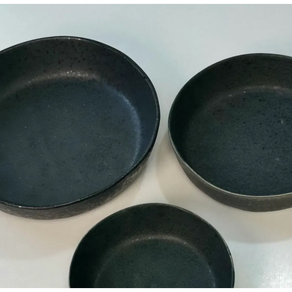 Салатник OLens Шайні-дот 101-0414 20х5 см 900 мл сірий