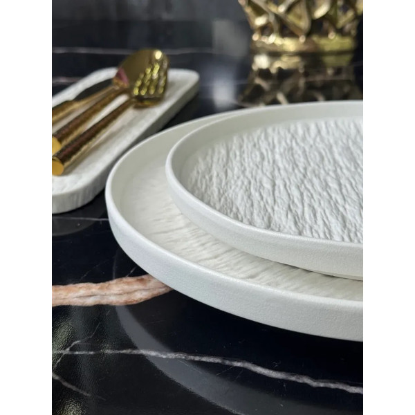 Тарілка десертна Olens Білий обеліск 101-0490 20.5 см біла