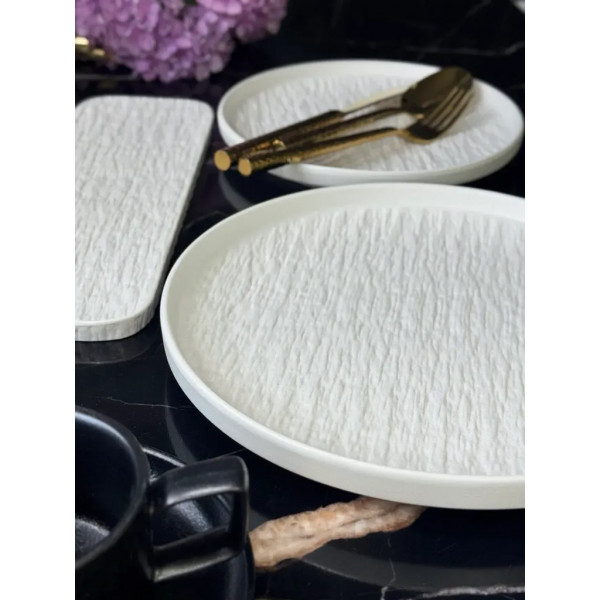 Тарілка десертна Olens Білий обеліск 101-0490 20.5 см біла