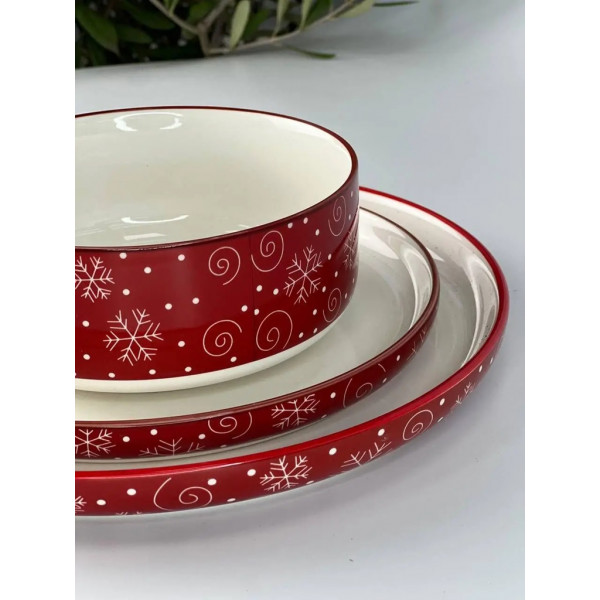 Тарілка десертна Olens Різдвяна ялинка 102-1812 21 см червона