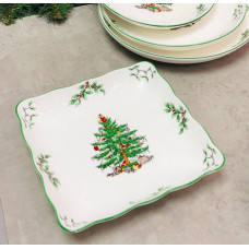 Тарілка квадртана Olens Біла зима 102-552 20 см біла