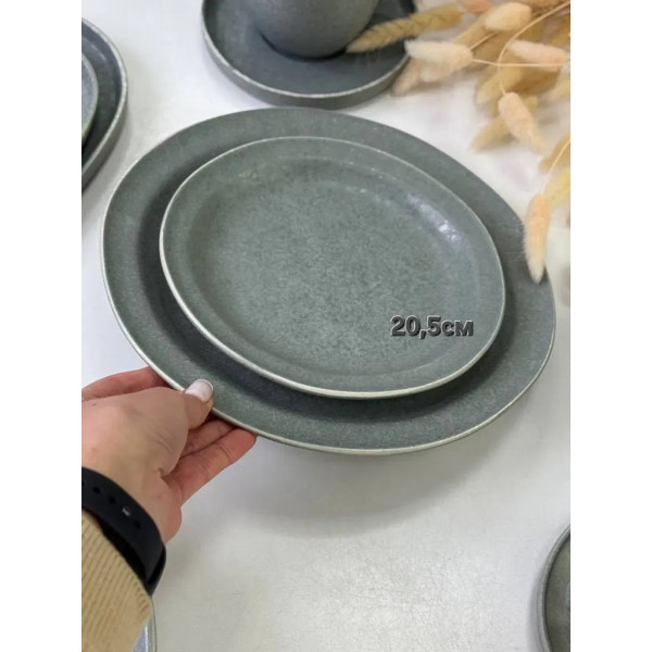 Тарілка кругла Olens Конкрето 101-0418 2.2х20.5 см сіра