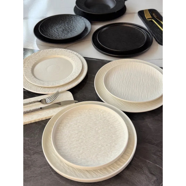 Тарілка обідня Olens Білий обеліск 101-0491 25 см біла