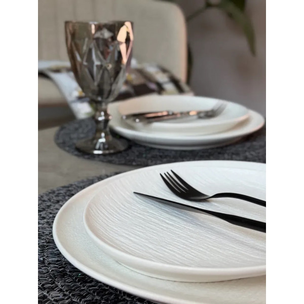 Тарілка обідня Olens Білий обеліск 101-0491 25 см біла