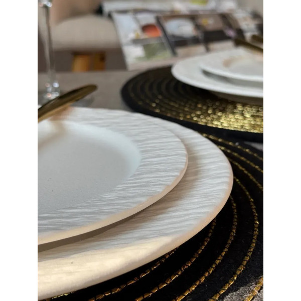 Тарілка обідня Olens Білий обеліск 101-0493 26.5 см біла