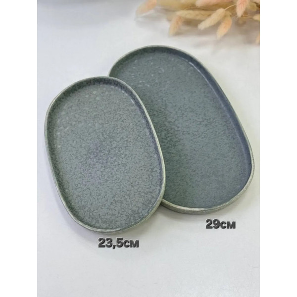 Тарілка овальна Olens Конкрето 101-0423 16.7х29 см сіра