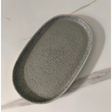 Тарілка овальна Olens Конкрето 101-0424 14.3х23.5 см сіра