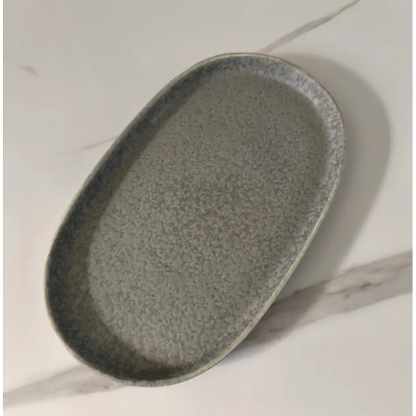 Тарілка овальна Olens Конкрето 101-0424 14.3х23.5 см сіра