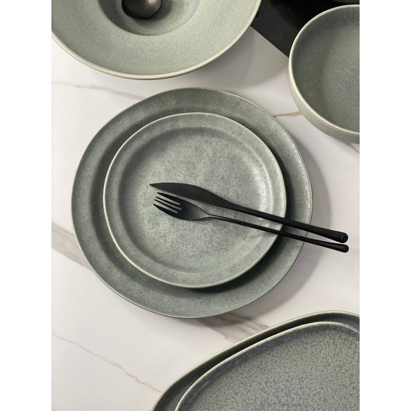 Тарілка овальна Olens Конкрето 101-0424 14.3х23.5 см сіра