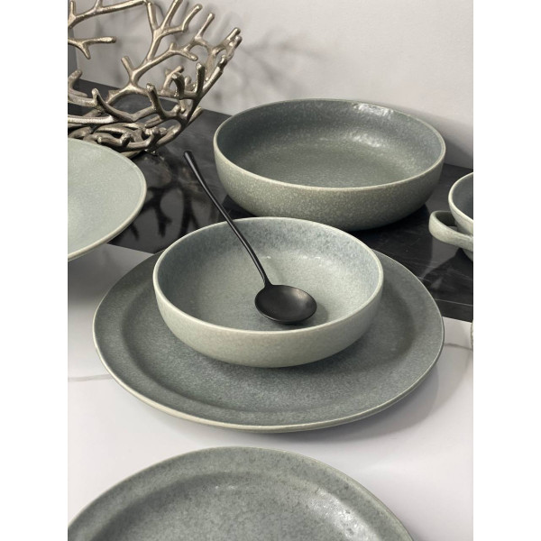 Тарілка овальна Olens Конкрето 101-0424 14.3х23.5 см сіра