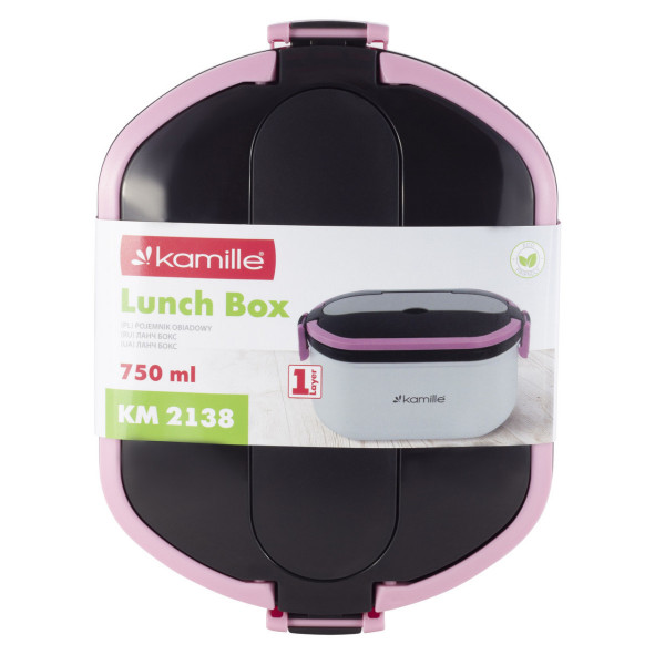 Ланч-бокс харчової Kamille KM-2138RZ 750 мл рожевий