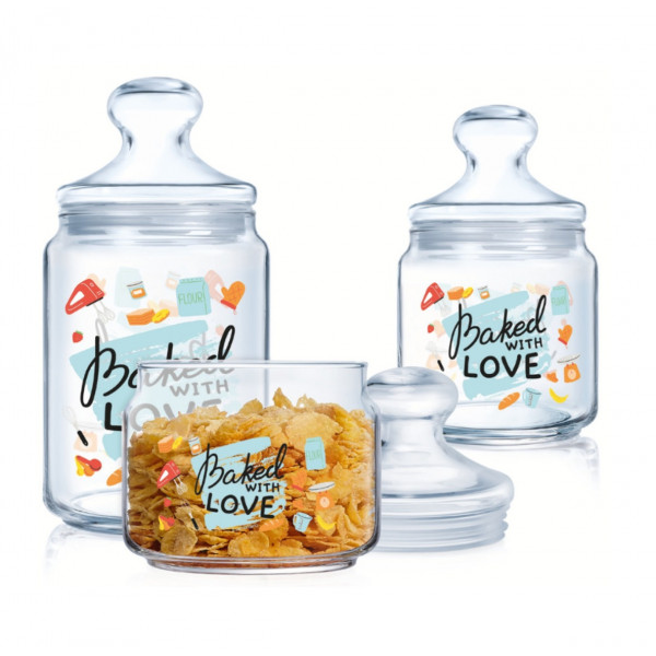 Набір банок LUMINARC CLUB BAKED WITH LOVE V6758 3 предмети
