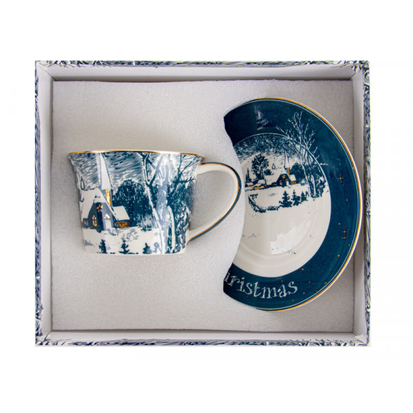 Чашка з блюдцем Lefard New christmas 924-724 220 мл