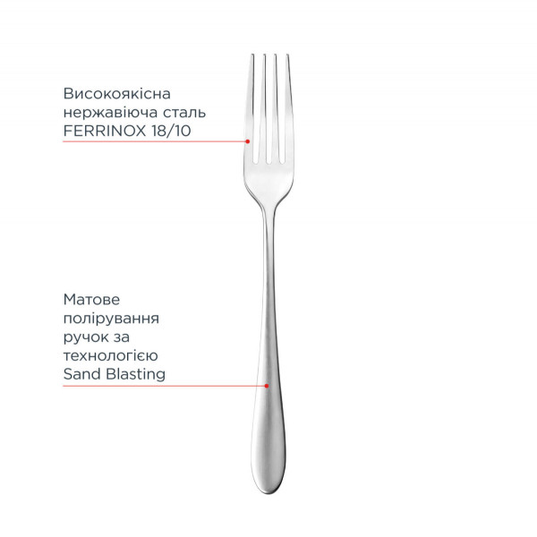 Набір столових вилок Vinzer VZ-50346 2.5х20.2 см сріблястий