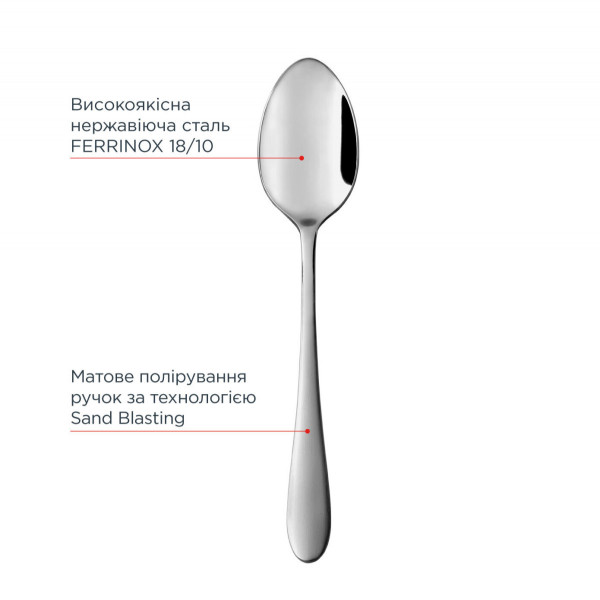 Набір чайних ложок Vinzer VZ-50348 3х14.2 см 2 сріблясті