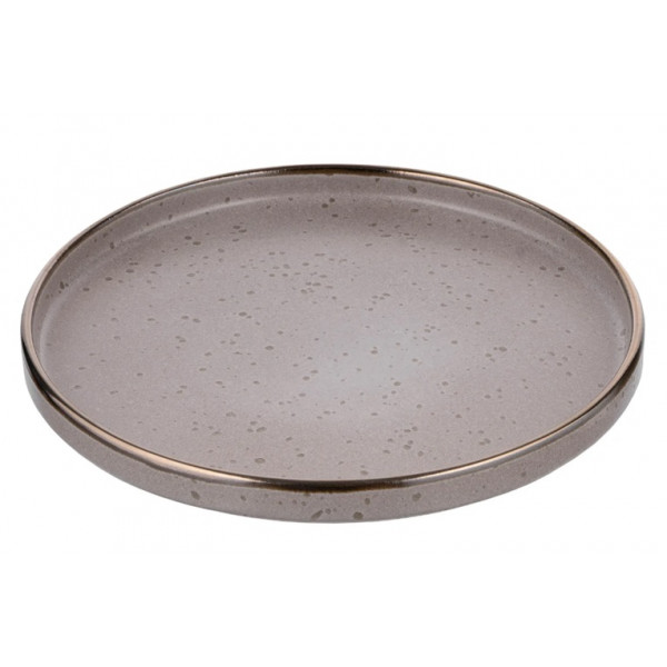 Тарілка десертна Ardesto Fasano AR0419GB 19.6 см сіра з коричневим