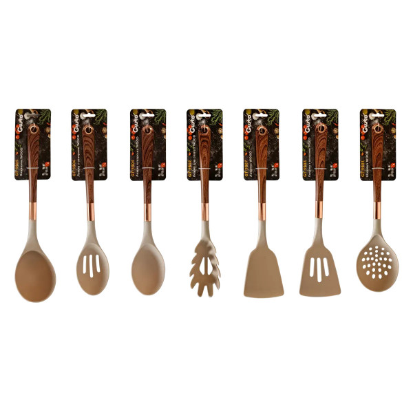 Кухонна лопатка з прорізами Gusto WOOD GT-5903 коричнева