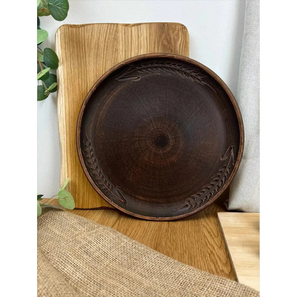 Блюдо для піци Кераміка Слов'янська Колос НФ-00000014 30 см коричневе