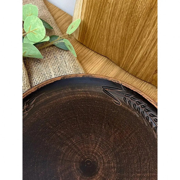 Блюдо для піци Кераміка Слов'янська Колос НФ-00000014 30 см коричневе