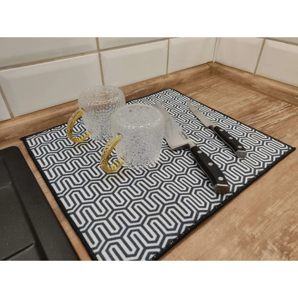 Килимок для сушіння посуду Werk WDP-3540 35х40 см білий з чорним