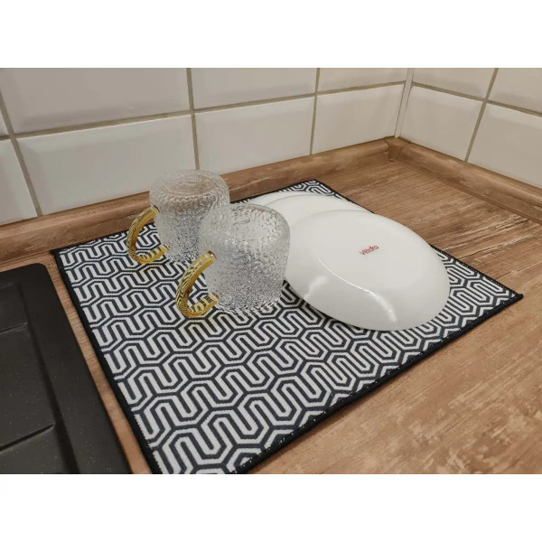 Килимок для сушіння посуду Werk WDP-3540 35х40 см білий з чорним