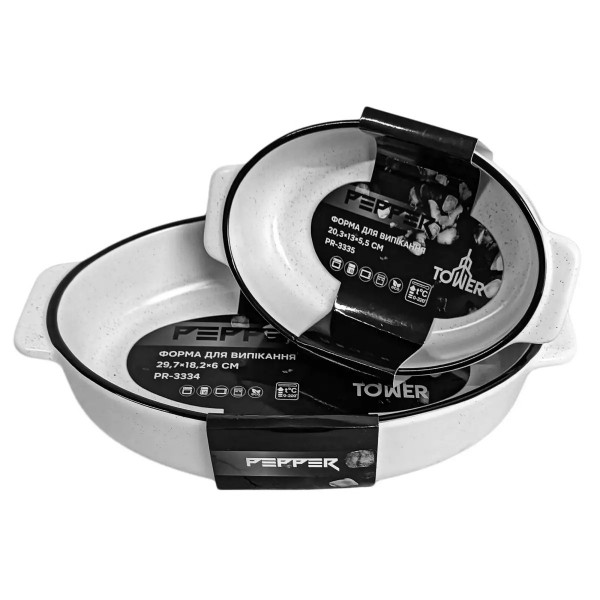 Форма для випікання овальна Pepper Tower PR-3334 29.7x18.2x6 см біла