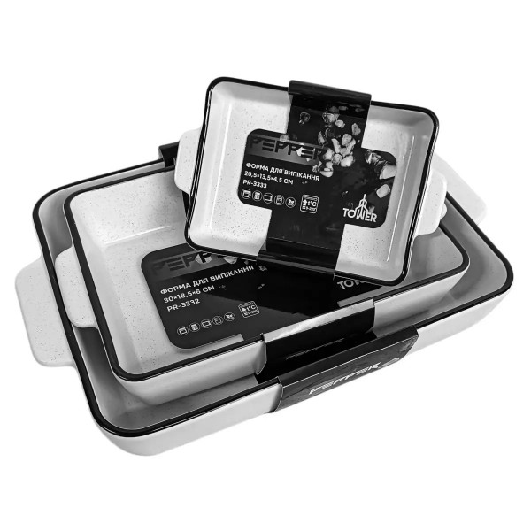 Форма для випікання прямокутна Pepper Tower PR-3332 30x18.5x6 см біла