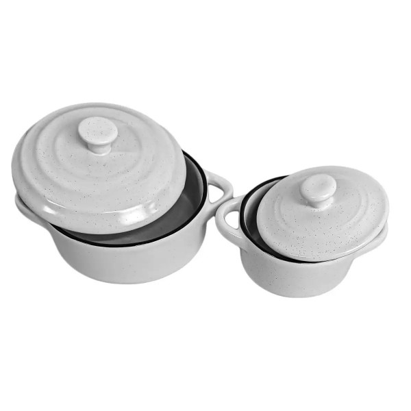 Форма для випікання з кришкою кругла Pepper Tower PR-3341 18.5x14x9.5 см біла