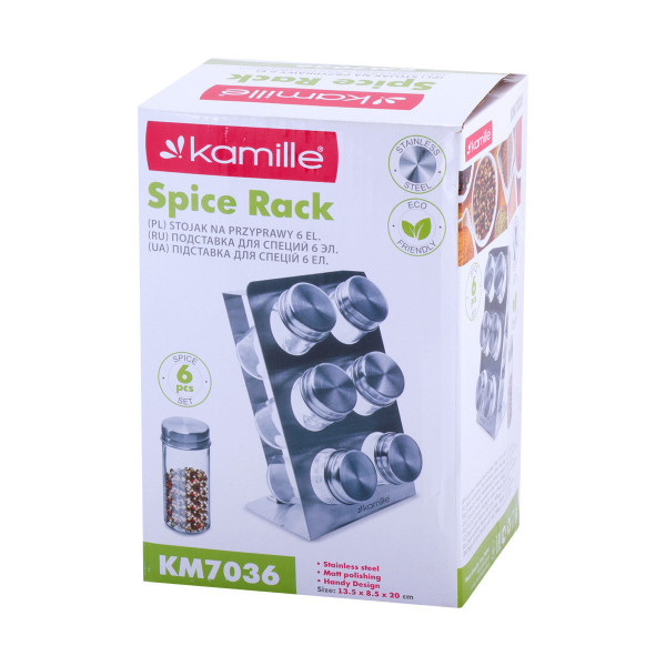 Набір для спецій на підставці Kamille KM-7036 7 предметів